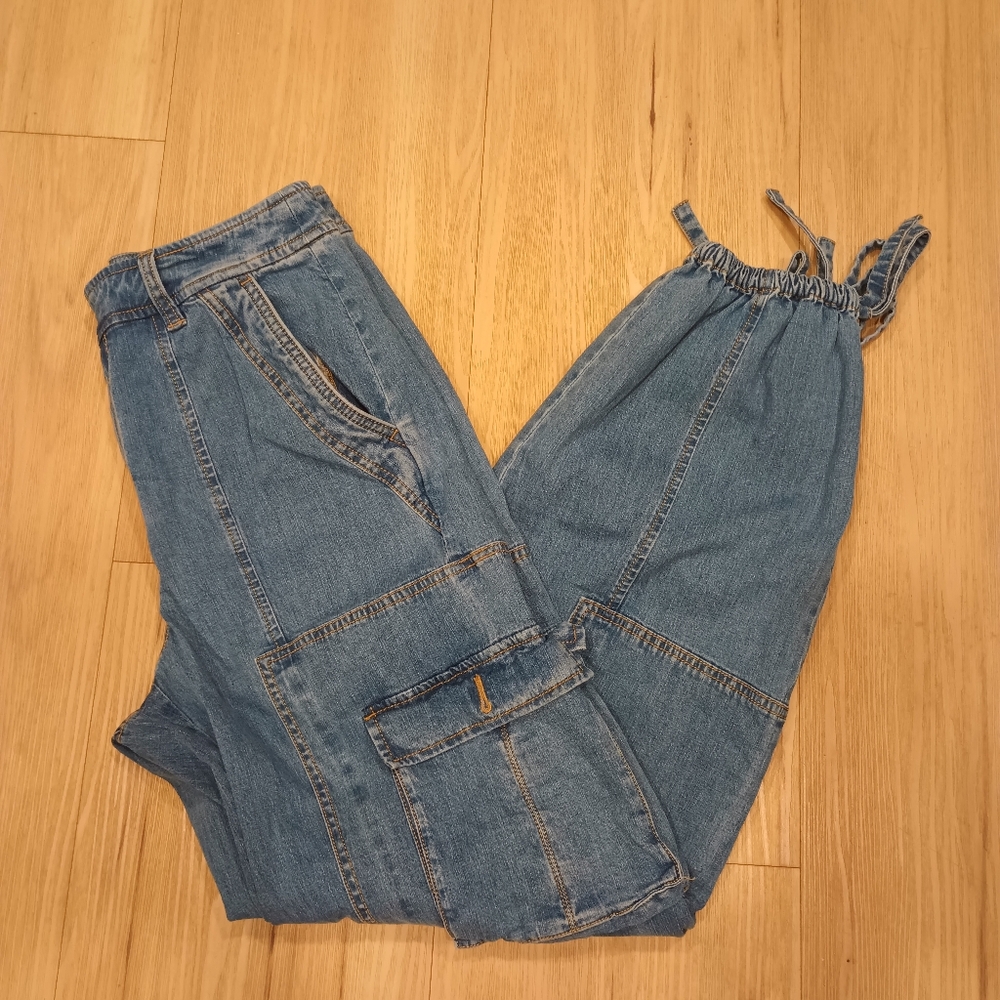 cinq a sept Medium Blue Denim Cargo Joggers
